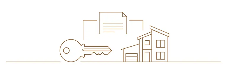 Linework drawing showing a building under management | IIG Estates