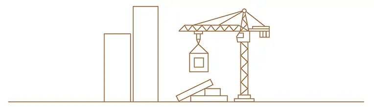 Linework drawing showing a crane and some development work | IIG Estates