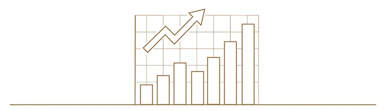 Linework showing a graph going up | IIG Estates