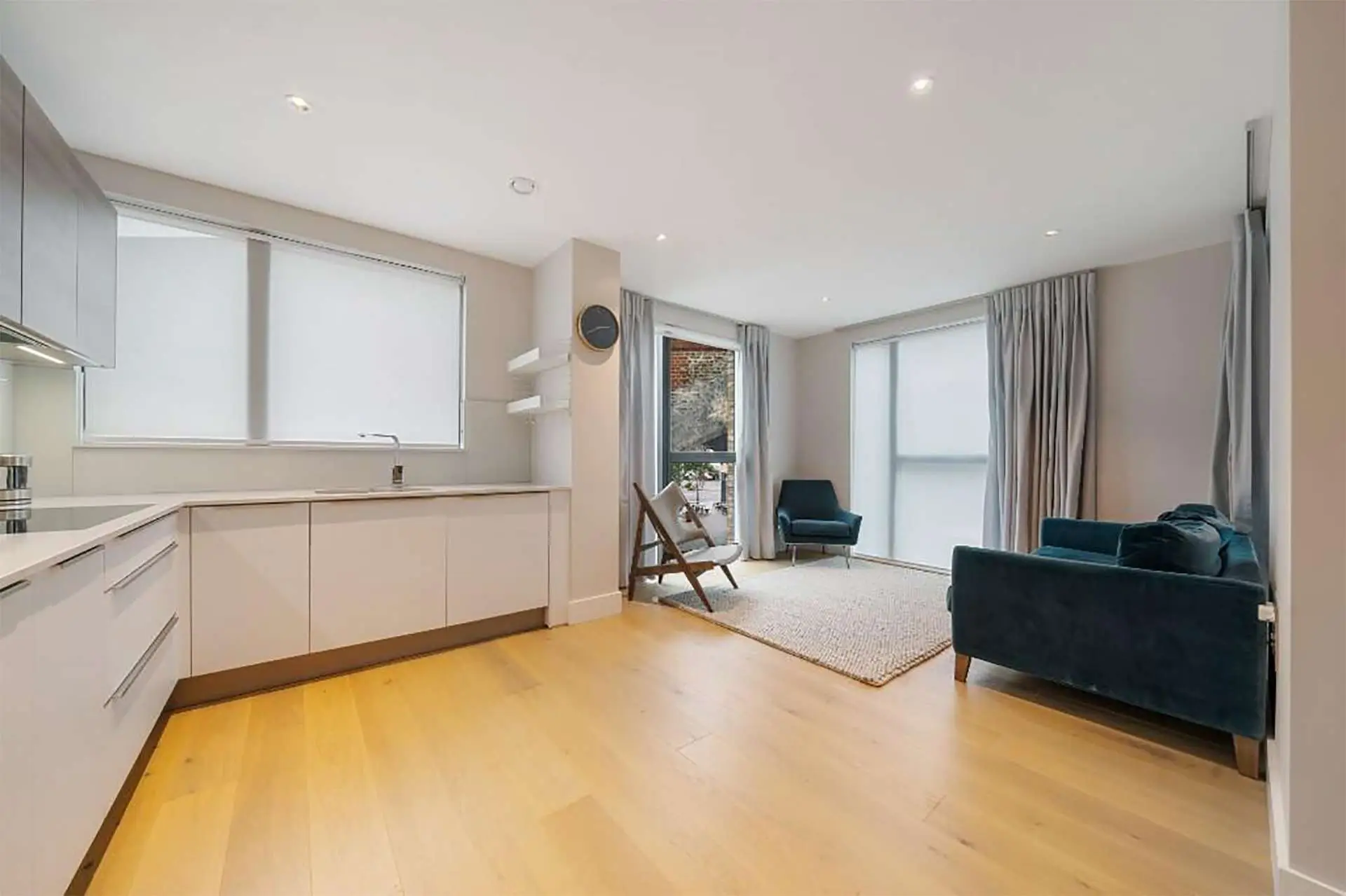 Open plan kitchen and living space in this 3 bedroom apartment in Patcham Terrace London | IIG Estates
